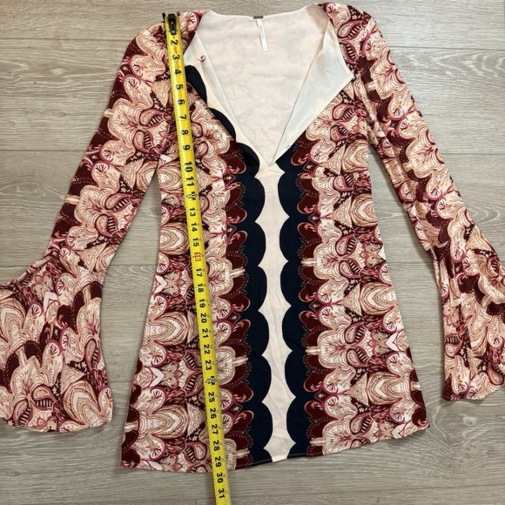 Free People Red and Black Patterned Mini Dress - Picture 6 of 10